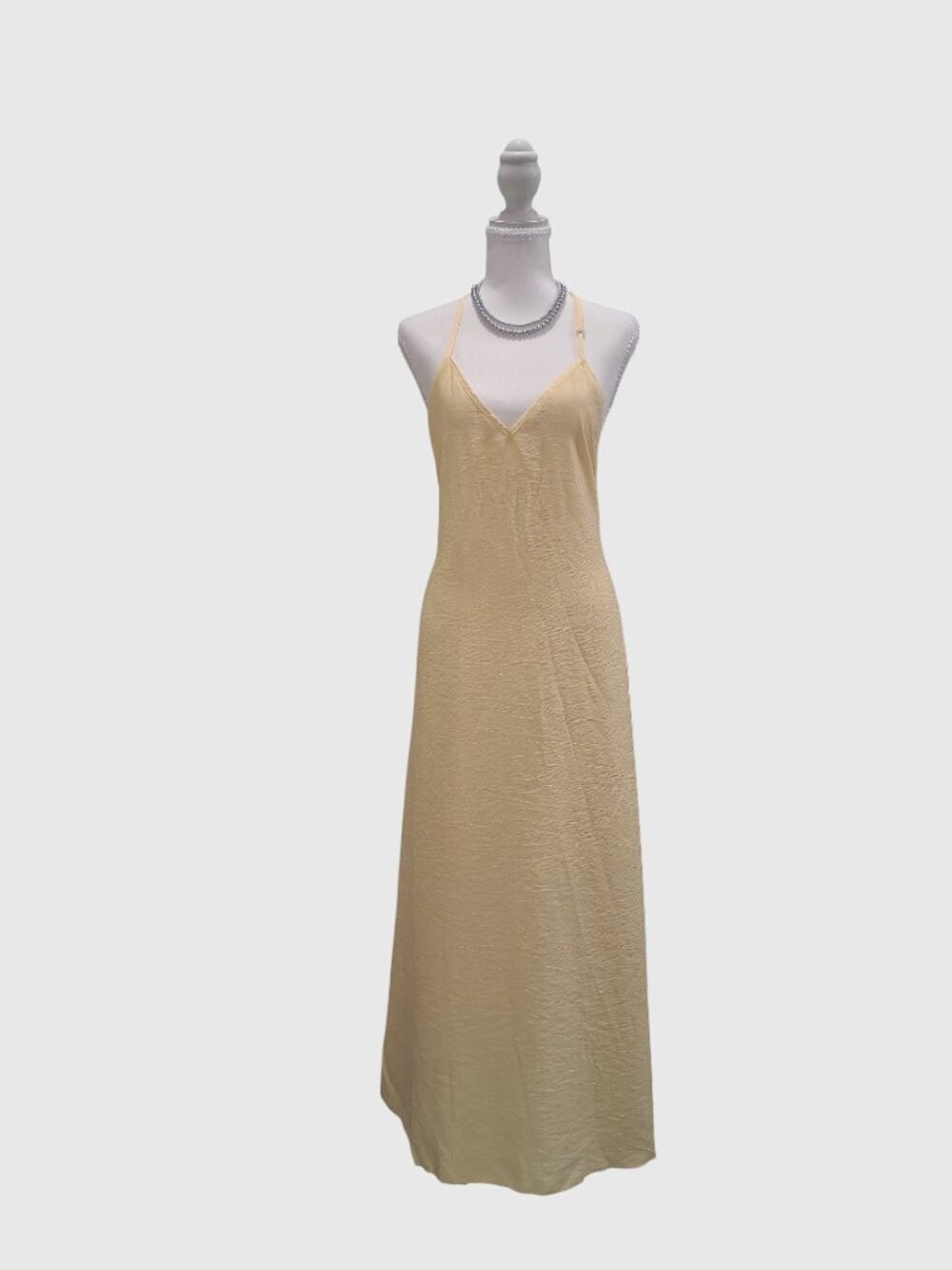 Verdusa Women’s Champagne Satin Maxi Dress Size M NWT
